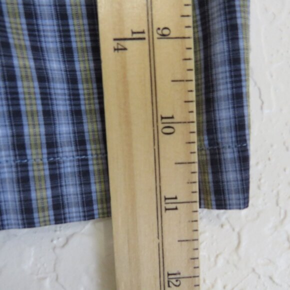 Covington* Men's Short Sleeve Button Down Curved Hem Pocket Plaid Shirt~ Large‎ - Picture 8 of 11